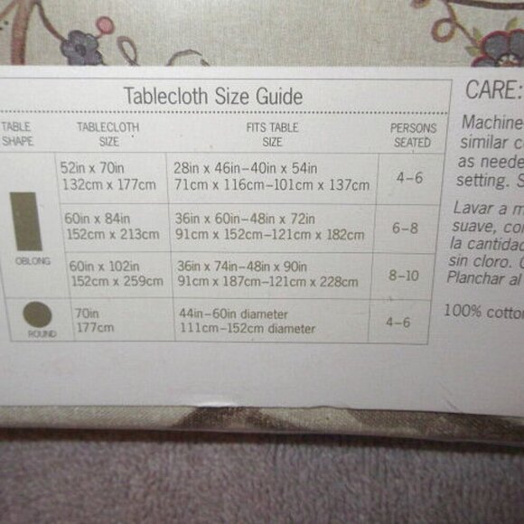 Vtg Martha Stewart Everyday Flowering Vine Oblong Fabric Tablecloth 52 x 70 NEW - Picture 10 of 12